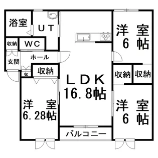 プリマ若松B【2階】の間取り