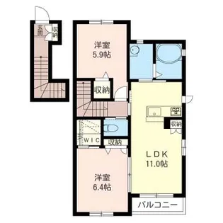 シャーメゾン・ルーチェD【2階】の間取り