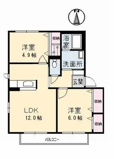 ミレリサイア B棟【2階】の間取り