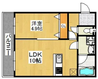 グランジュテ西新【3階】の間取り
