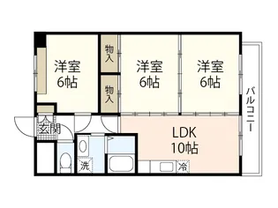 ドミール庚午北【1階】の間取り