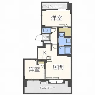 ドミ山鼻八条【13階】の間取り