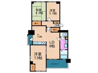 佃第2コーポ四号棟【4階】の間取り