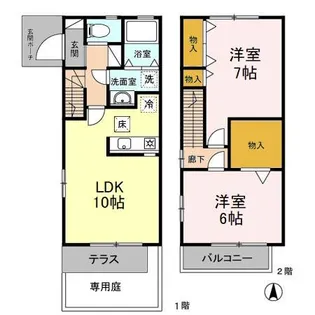 クレールA【1階】の間取り