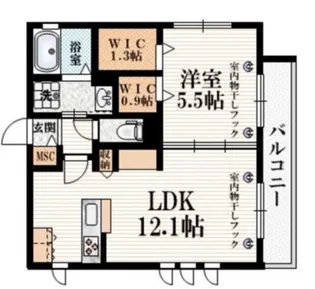 ルブラン幡ヶ谷【1階】の間取り
