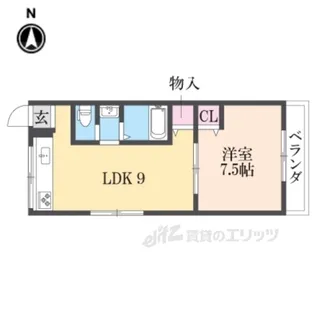 シャンテ―香里ケ丘3【2階】の間取り