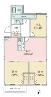 上田東住宅2号棟【3階】の間取り