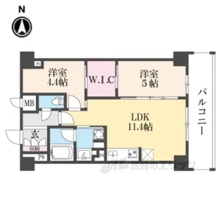 ジオエント四条大宮【4階】の間取り