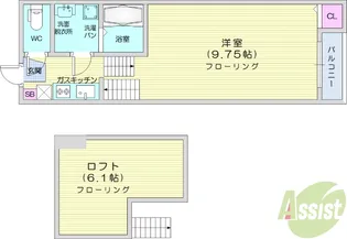 ノースフラワー台原【1階】の間取り