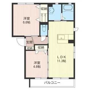 コート東雲A【2階】の間取り