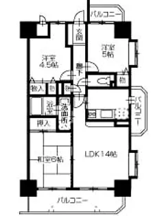 ライオンズ佐古6番町【10階】の間取り