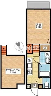 Shuttleアタゴ【2階】の間取り