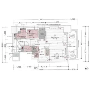 エステムプラザ名古屋D.C.2027【7階】の間取り