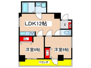 祥日南砂ビル【8階】の間取り