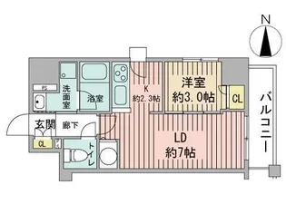 レジディア大通西【8階】の間取り