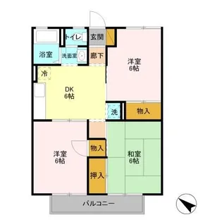 ネオシティ中島A・B【1階】の間取り
