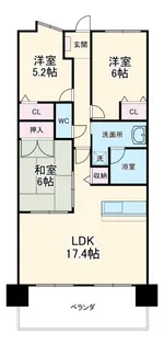 サンメゾン野並サウス ヒルズアベニュー【3階】の間取り