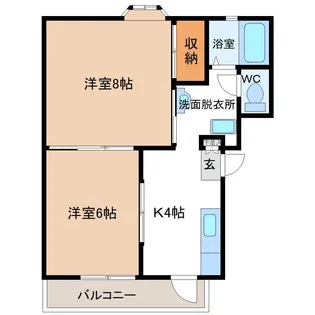 ヴェル・ドール長者【2階】の間取り