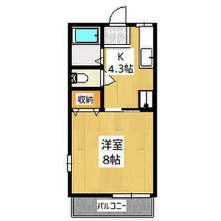 シャトルエーエス【1階】の間取り