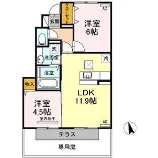 カンマチヒルズ【1階】の間取り
