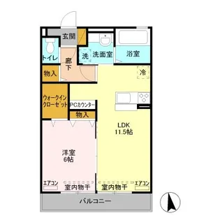 レジデンス キントウ WEST【3階】の間取り