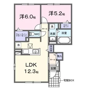 ラ・トゥール【1階】の間取り