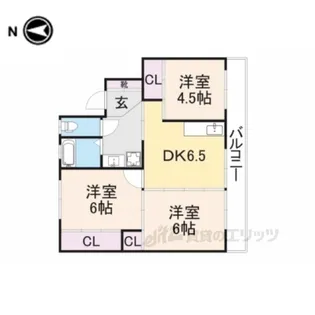 ヴィラナリー御所2号棟【3階】の間取り