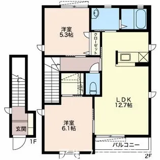 エスポワール鷹之巣【1階】の間取り