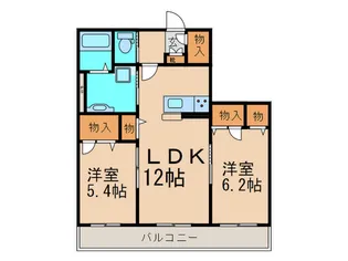 フィールドコートD【2階】の間取り