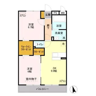 リヴァージュ参番館【2階】の間取り