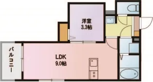 グロリオーザ新都心A【1階】の間取り