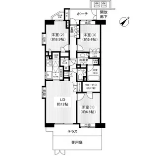 錦町パークホームズ【1階】の間取り