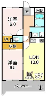 平野西レジデンス【6階】の間取り