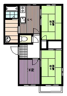 フレッシュハイツE棟【2階】の間取り