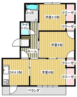 健軍 Aビル【3階】の間取り