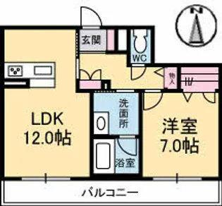 BEREO蔵本元町【2階】の間取り