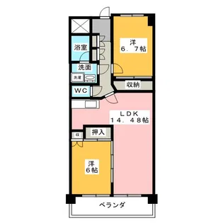 クロワサンス【7階】の間取り