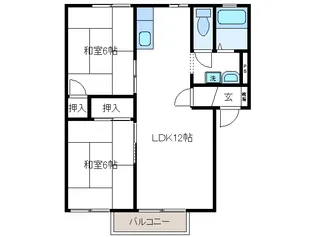 2LDKの間取り画像