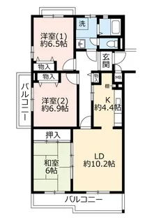 URコンフォールかぶと台【4階】の間取り