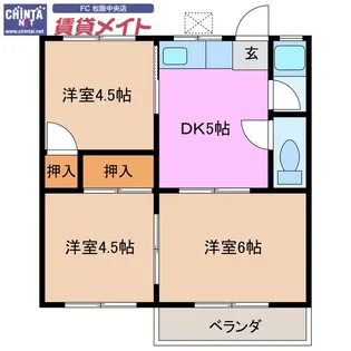 コーポむらた B棟【2階】の間取り