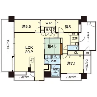 トラスト大津ネクサージュ【11階】の間取り