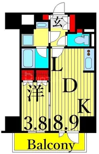 パークアクシス入谷【4階】の間取り