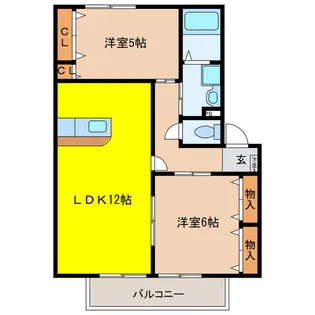 コンフォルターブルB【2階】の間取り