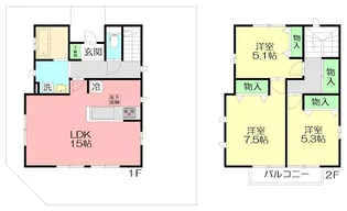 神奈川県茅ヶ崎市柳島2【一戸建】の間取り
