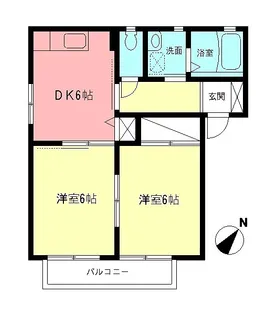 2DKの間取り画像