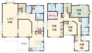 東京都目黒区柿の木坂1【一戸建】の間取り