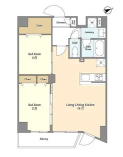 東京都江東区亀戸5【マンション】の間取り