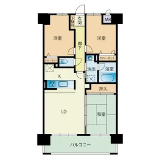 コアマンション美野島 302【1階】の間取り