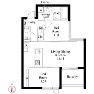 GRAN PASEO西麻布【3階】の間取り