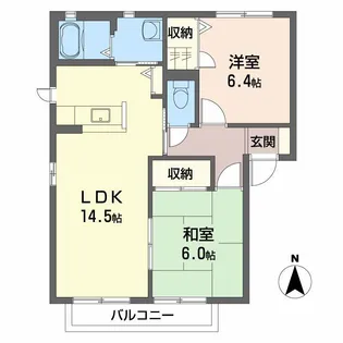 2LDKの間取り画像